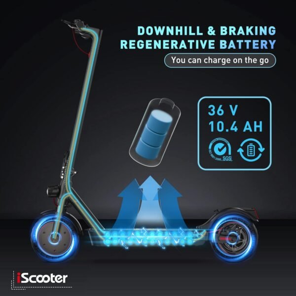 EVERCROSS TECH EV85F E-Scooter mit Straßenzulassung (ABE), Faltbarer Elektroroller für Erwachsene mit APP - 400W Motor, 7,8AH Batterie, 15KG Gewicht, Max Belastung 120 kg, Duales Brems, Zwei Stoßdämpfer - Image 2