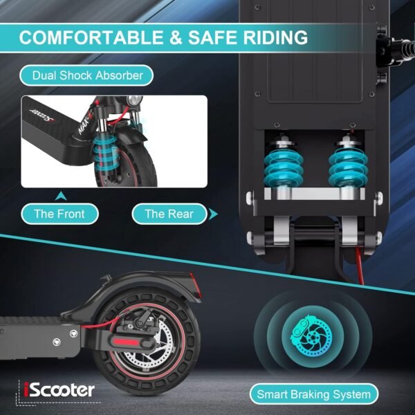 EVERCROSS TECH EV85F E-Scooter mit Straßenzulassung (ABE), Faltbarer Elektroroller für Erwachsene mit APP - 400W Motor, 7,8AH Batterie, 15KG Gewicht, Max Belastung 120 kg, Duales Brems, Zwei Stoßdämpfer - Image 4