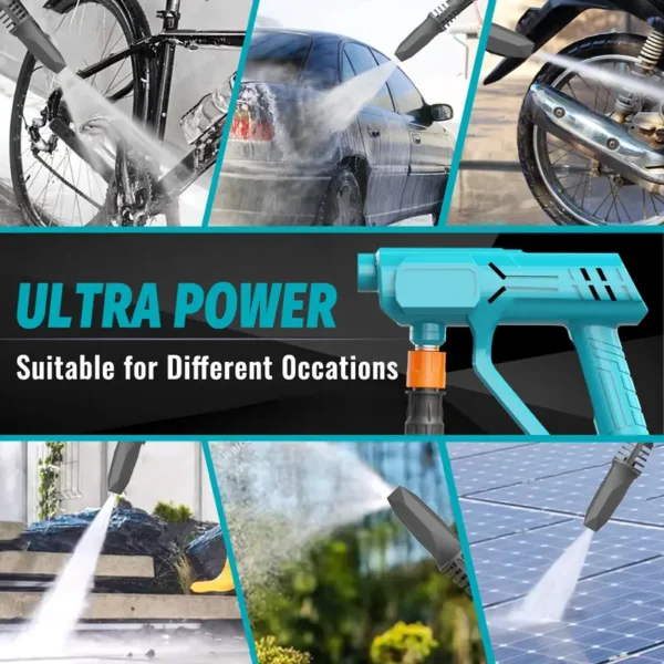 Kabelloser Akku-Hochdruckreiniger für Makita 18 V – inkl. 2 x 3000 mAh Akkus und Ladegerät, ideal für Garten, Teppichreinigung und Bewässerung - Image 6